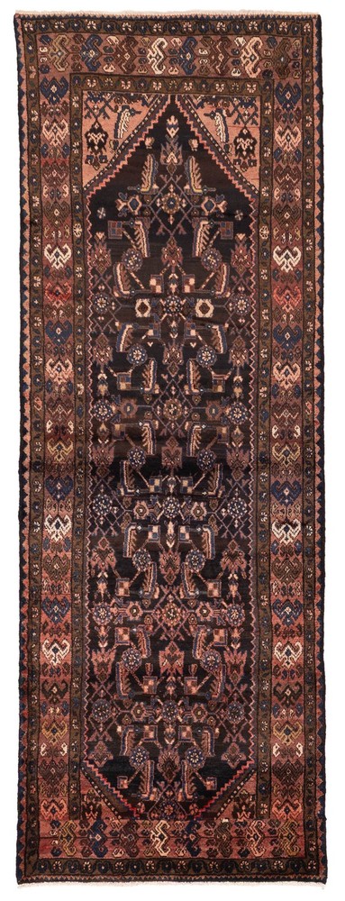 Vintage Hand-knotted Runner Rug 3'5" x 9'4" Traditional Oriental Wool Carpet