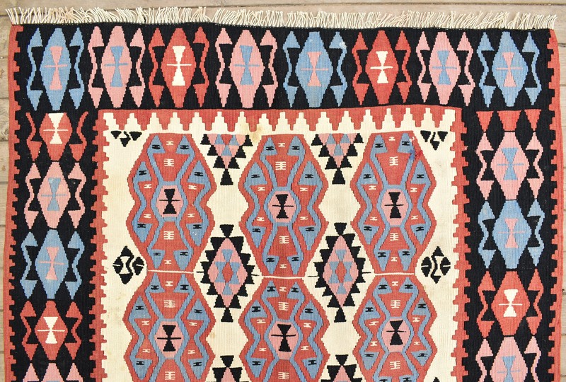 Turkish Kilim Rug 49''x66'' Handwoven Van Kilim 125x168cm Wool Vintage Area Rug gallery