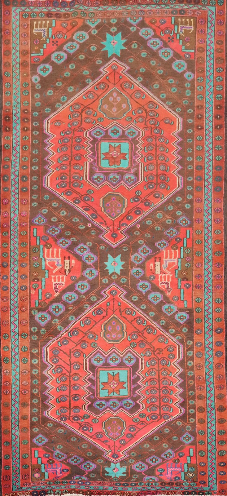 Brown/ Rust Vintage Geometric Traditional Area Rug 5x10 ft Hand-knotted Wool gallery