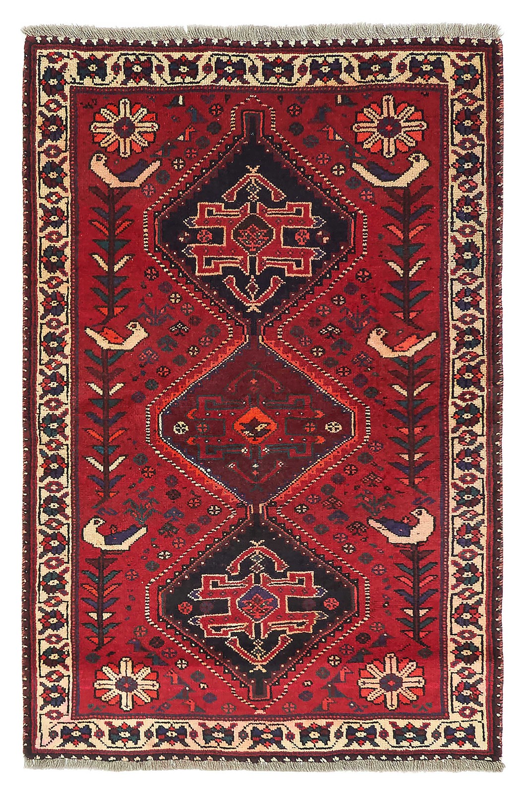 Vintage Geometric Area Rug 3'4" x 5'2" Traditional Hand-Knotted Wool Carpet gallery