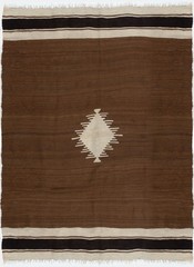 Vintage Brown Turkish Mohair Rug 4’6 X 6′ E25188