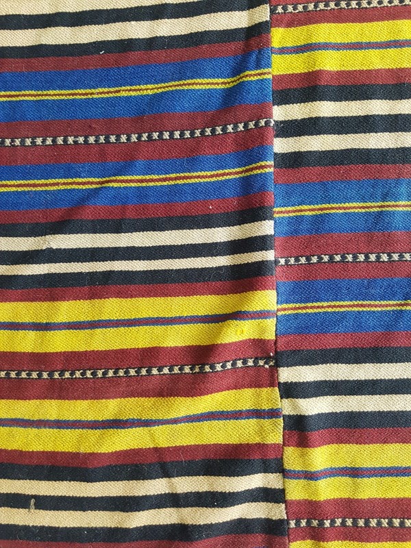 Vintage Handmade Traditional Turkish Striped Kilim Floor Rug Carpet 319x104 cm gallery