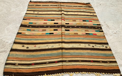 Vintage Handmade Traditional Beautiful Turkish Kilim Floor Rug Carpet 193×157 cm