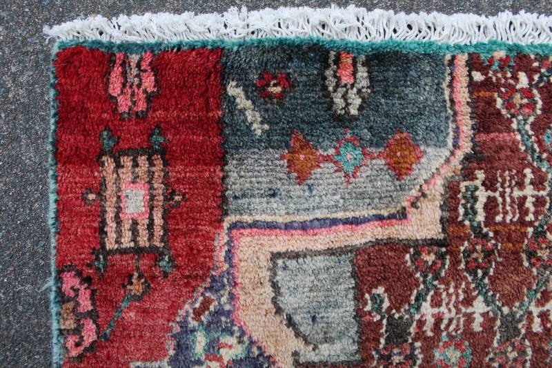 Vintage Hand Made Traditional Oriental Wool Brown Long Rug Runner 261x116cm gallery