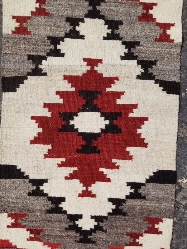Vintage Handwoven Native American Navajo Wool Multicolor Kilim 2.9x1.4 ft gallery