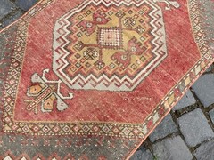 Area rug, Turkish rug, Vintage rug, Handmade rug, Wool rug Carpet 2,2 x 4,1 ft