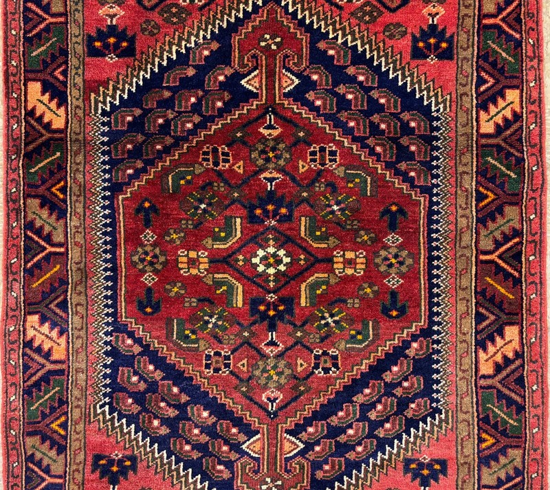Vintage Zanjan Tribal Hand Knotted Wool Area Rug 4x7 Oriental Red Geometric Boho gallery