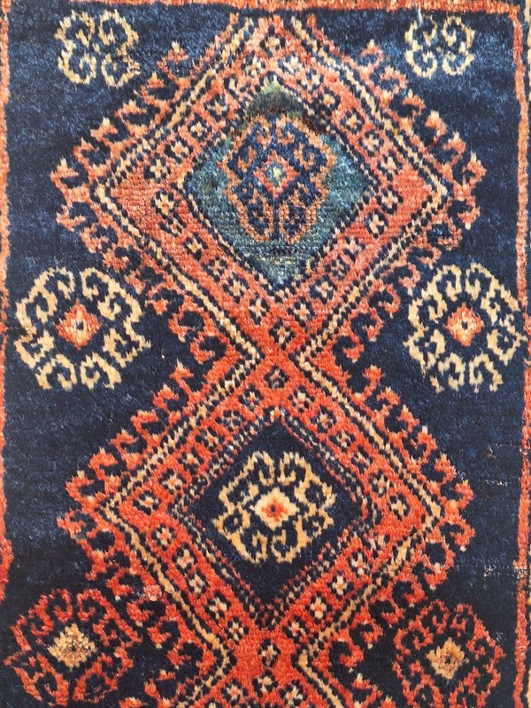 1920s Distressed Antique Carpet,HandWoven Wool Rug,Bohemian PrimitiveCollectible gallery