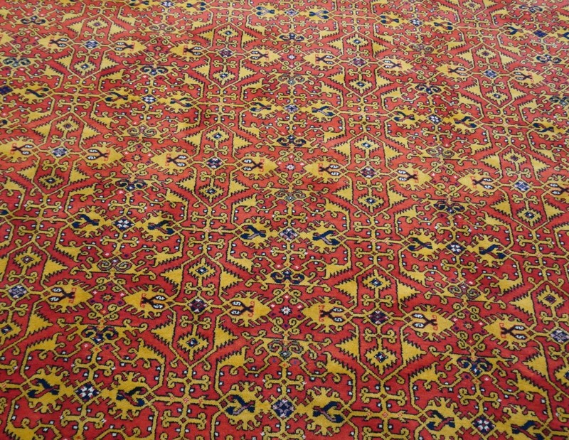 Exquisite Turkish Lotto Oushak Hand Knotted Wool Large Oriental Rug 10'7" x 17' gallery
