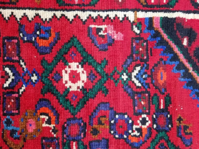 Vintage Traditional Handmade Oriental Wool Multicolor Rug 218 x 157 cm gallery
