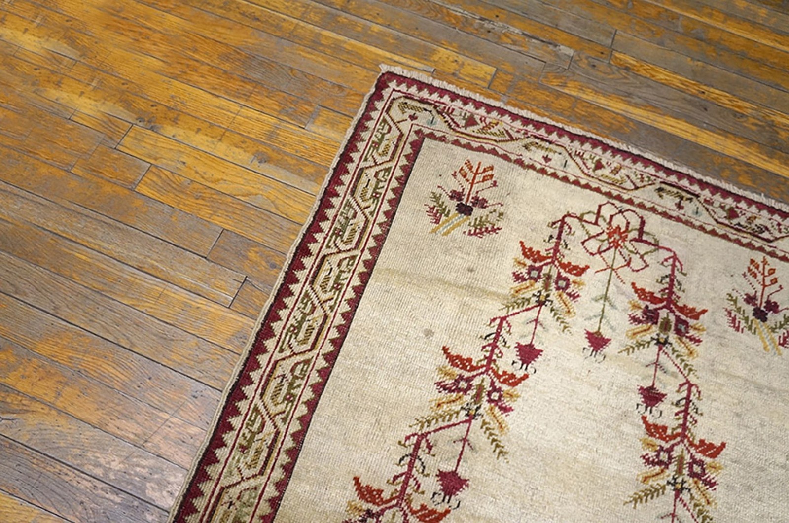 3'x5' Ivory Color Antique Late 19th Century Tribal Turkish Ghiordes Muslim gallery