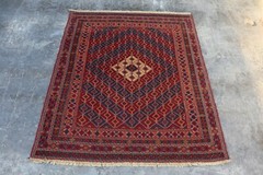 Vintage Afghan Handmade Tribal Mushwani Rug 5’11 x 5’1 Ft