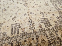 9X12 MINT ANTIQUE HAND KNOTTED VEGETABLE DYE GOLD 100% WOOL TURKISH OUSHAK RUG