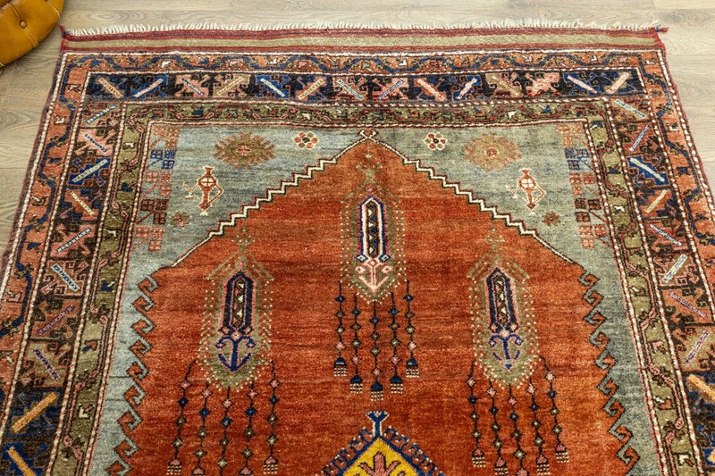Earth Tone Living Room Rug 6.1x9.6 ft – Vintage Turkish Tribal Hand-Knotted Wool gallery