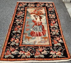 Antique Caucasian Karabagh Pictorial Rug Circa 1939’S Size 4.2×6.5 Ft