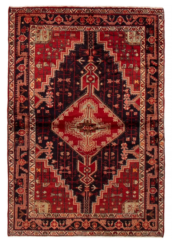 Vintage Hand-Knotted Carpet 4'8" x 6'10" Traditional Oriental Wool Area Rug