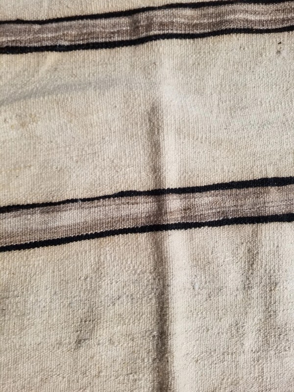 Vintage Traditional Handmade Turkish Striped Wool Multicolor Kilim 6.5x3.7 ft gallery