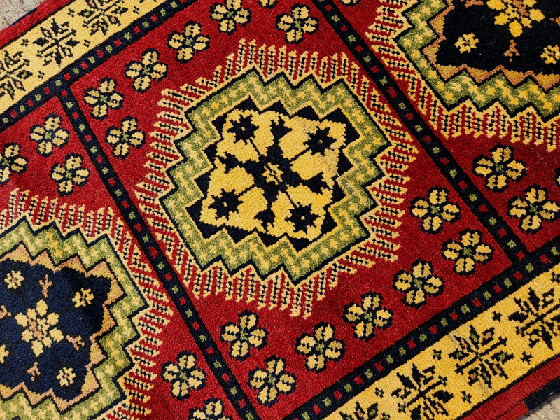 3'X5' ANTIQUITY HAND WOVEN CAUCASIAN KAZAK TRIBAL-ARDEBILI WOOL RUG gallery