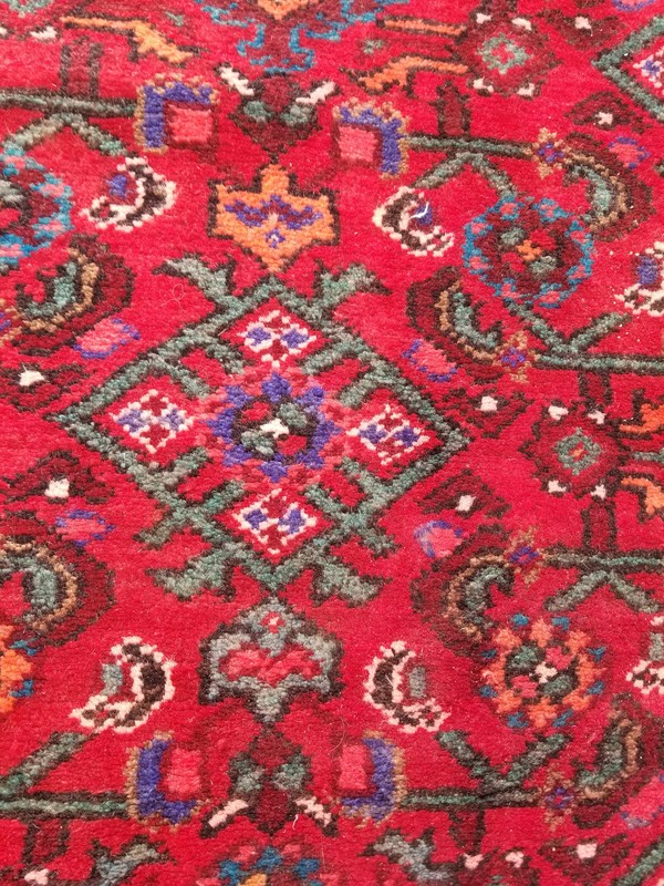 Vintage Traditional Handmade Hamadan Wool Multicolor Runner Rug 268x104cm gallery