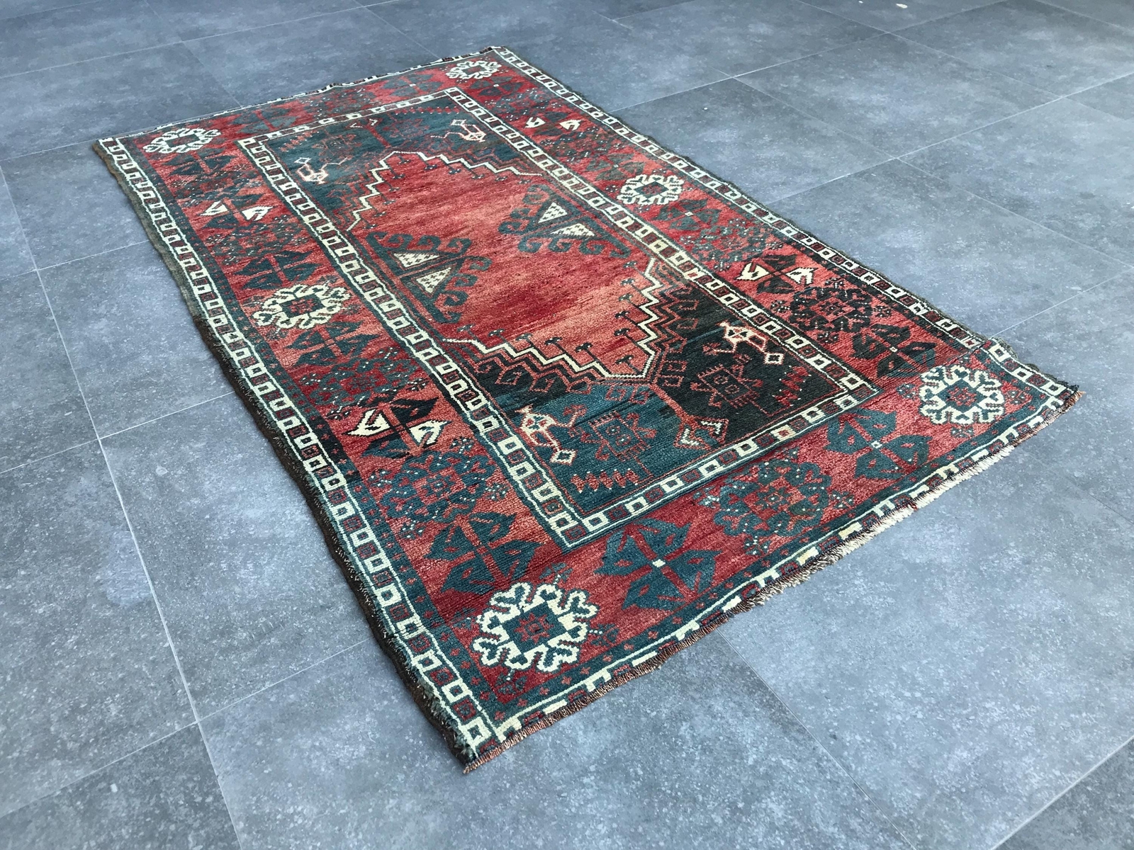 Turkish Antique rug Bohemian Area rug Oushak rug Vintage Rug Handmade Wool rug gallery