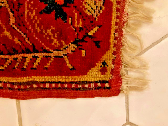 Small Antique Kurdish Tribal Rug handspun, natural dye 100% wool 17.5''x9.5'' gallery