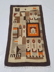 Vintage Traditional Handmade South American Wool Kilim Rug 5.0×2.9ft