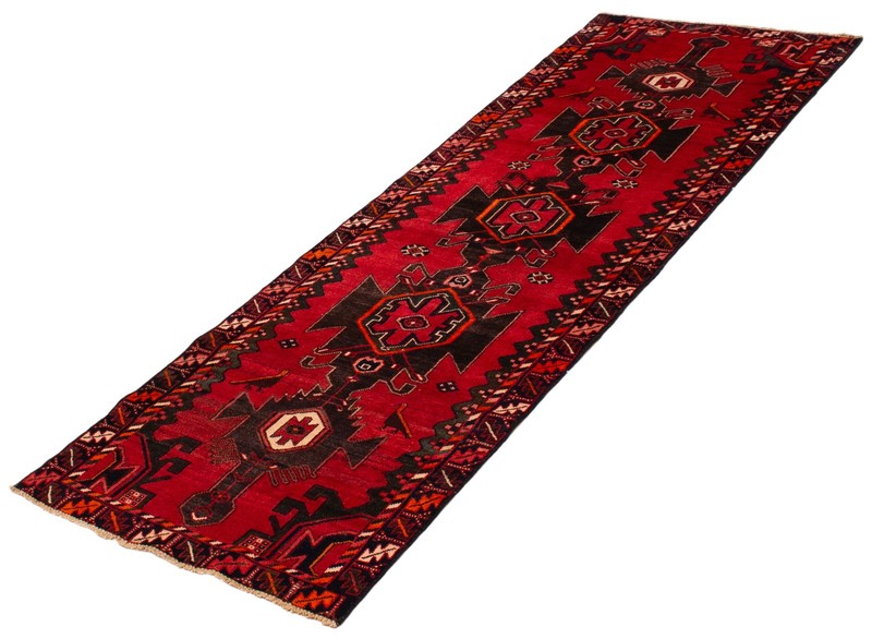 3'4" x 9'10" Vintage Hand-knotted Runner Rug Traditional Oriental Wool Carpet gallery