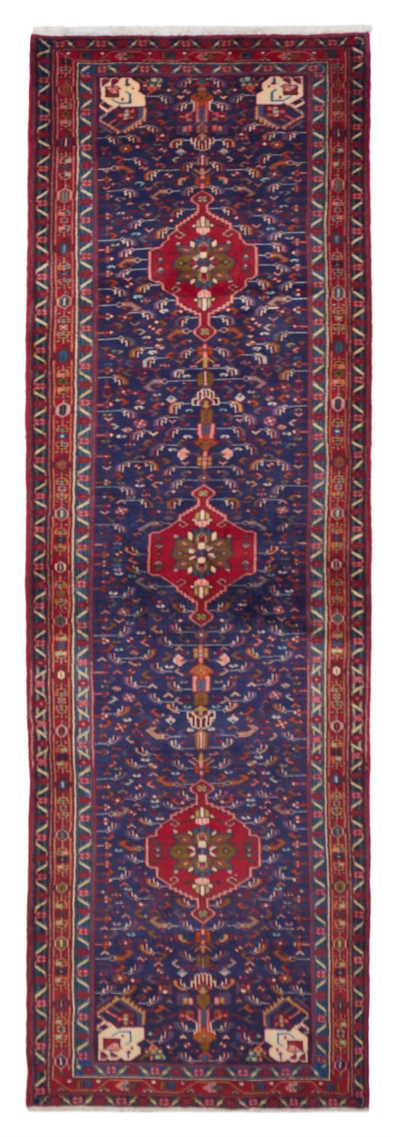 3'2" x 10'4" Vintage Hand-knotted Runner Rug Traditional Oriental Wool Carpet gallery
