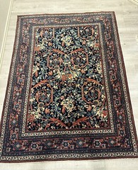 Antique Oriental Sarogh Sarouk Rug Mostofei Design Wool Carpet 4’11X6’8