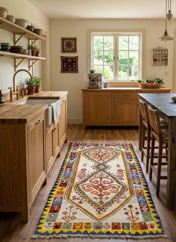 Semi-Antique Handmade Tribal Pictorial Oriental Rug Cream Entryway Carpet 3x6 Ft gallery