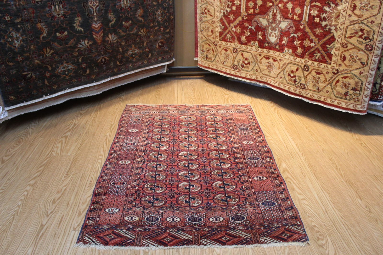 Antique Turkmen Bukhara Rug, _ 4X6 FT. Authentic Tribal $900 Late 19th Century gallery