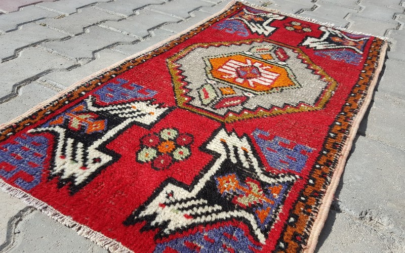 Exclsuive1'8×3"' Antique Tribal Wool Pile Cushion Cover Rug Turkey gallery