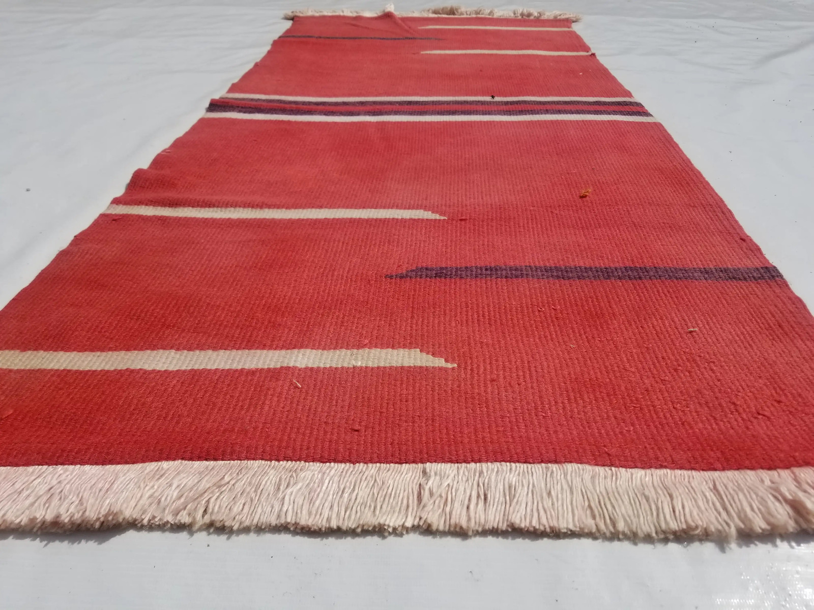 Vintage Traditional Handmade Oriental Wool Multi Kilim Rug 4.5x2.1ft gallery