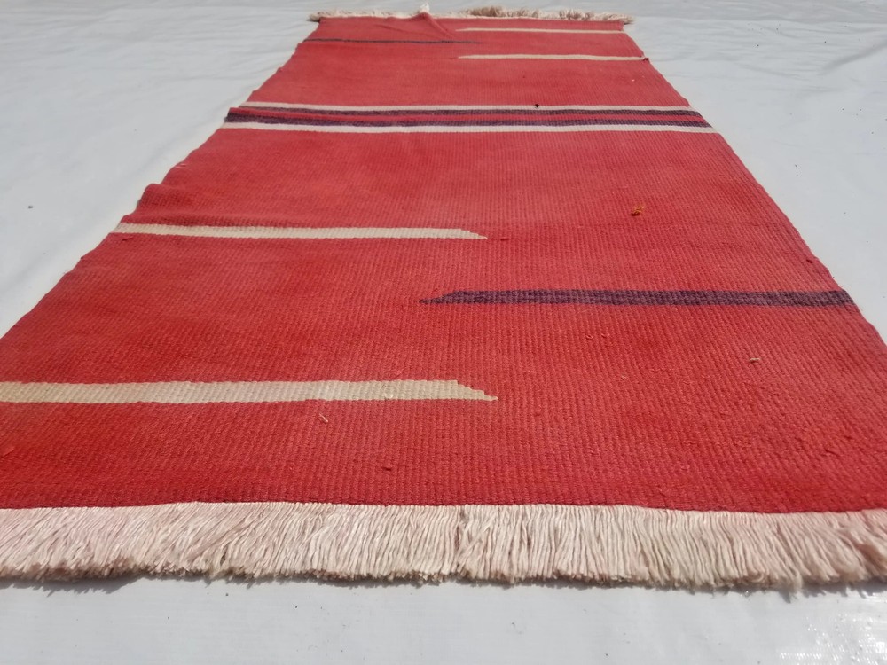 Vintage Traditional Handmade Oriental Wool Multi Kilim Rug 4.5x2.1ft