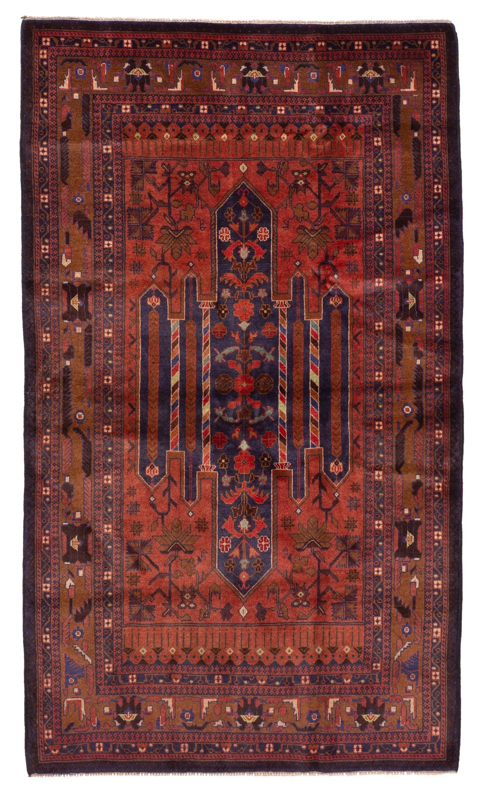Vintage 3'8" x 6'7" Traditional Hand Knotted Vegetable Dye Wool Area Rug gallery