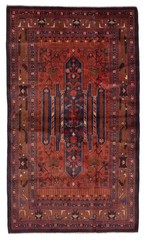 Vintage 3’8″ x 6’7″ Traditional Hand Knotted Vegetable Dye Wool Area Rug