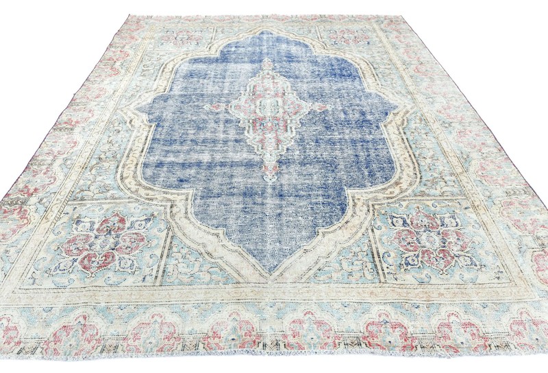 Handmade Floral Distressed Oriental Rug 7X9 ft Vintage Farmhouse Boho Carpet gallery