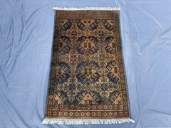 Vintage Turkmen Bukhara Rug 2’7×4’1 Ft Tribal Wool Geometric Faded Oriental Rug