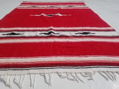 Vintage Traditional Handmade Mexican Saltillo Wool Multi Kilim 6.5×4.3ft