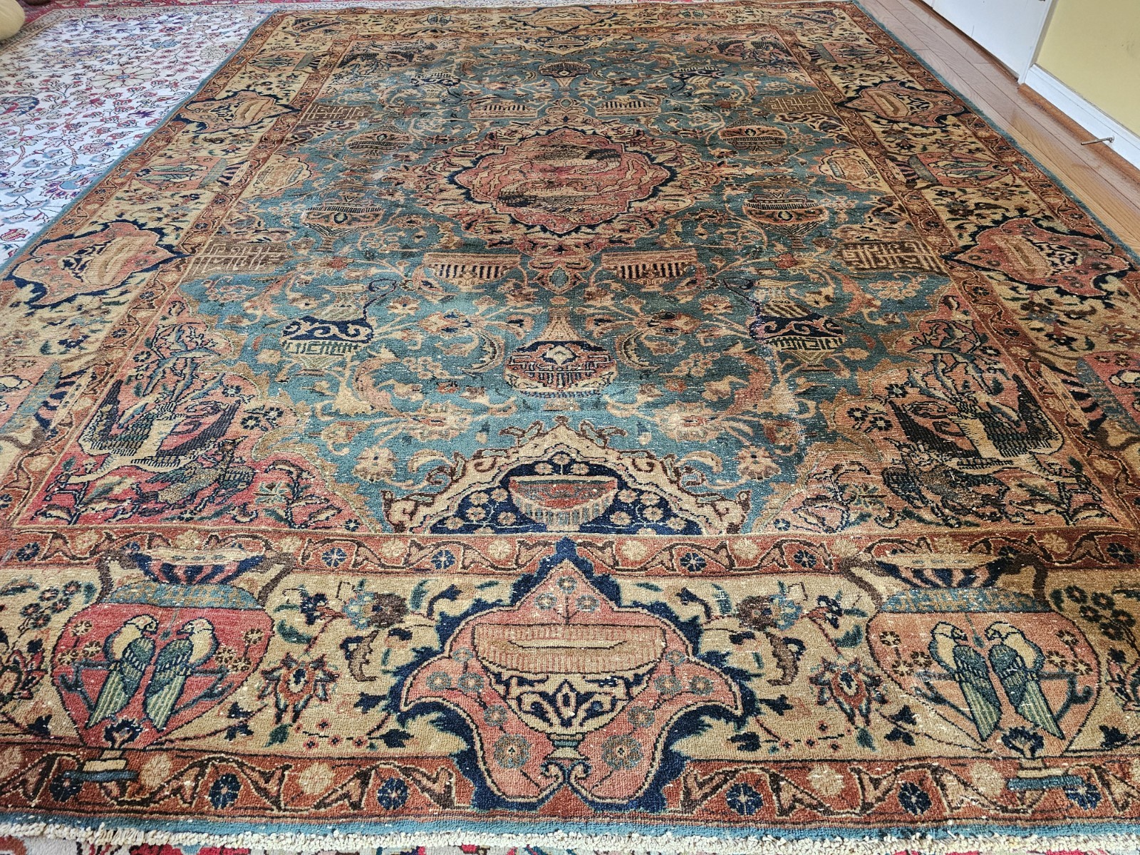 8.1 x 10.9 ANTIQUE FINE USHAK RUG CAUCASIAN VINTAGE SERAPI HERIZ KAZAK gallery
