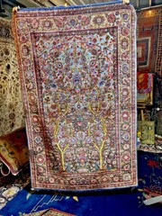 Auth: Ci 1900 Silk Tafazoli Kashaan. Souf Masterpiece 3D 4×7 Museum Piece