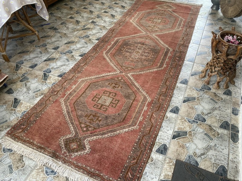 Pre 1970’s ANTIQUE ANATOLIAN FARMHOUSE RUG - GEOMETRIC TRIBAL TURKISH VINTAGE gallery