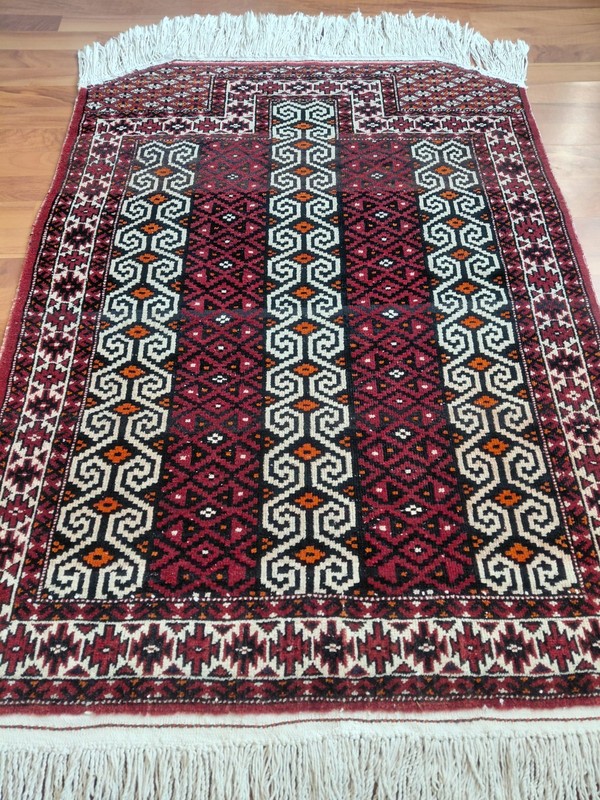 Antique Turkoman Rug Geometric Kitchen Decor Rug Handmade Wool Carpet Rug gallery