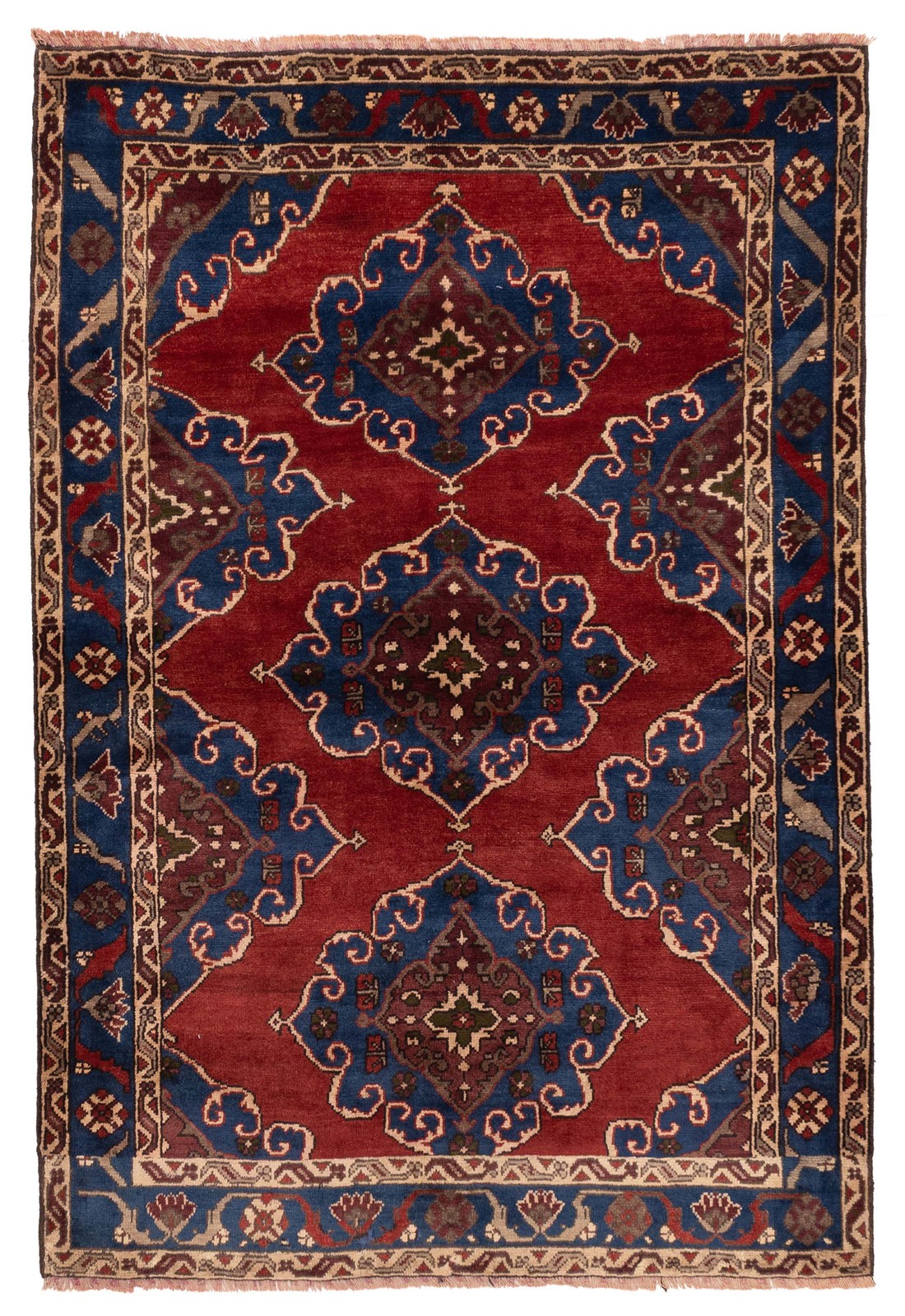 Vintage 4'10" x 7'1" Traditional Hand Knotted Vegetable Dye Wool Area Rug gallery