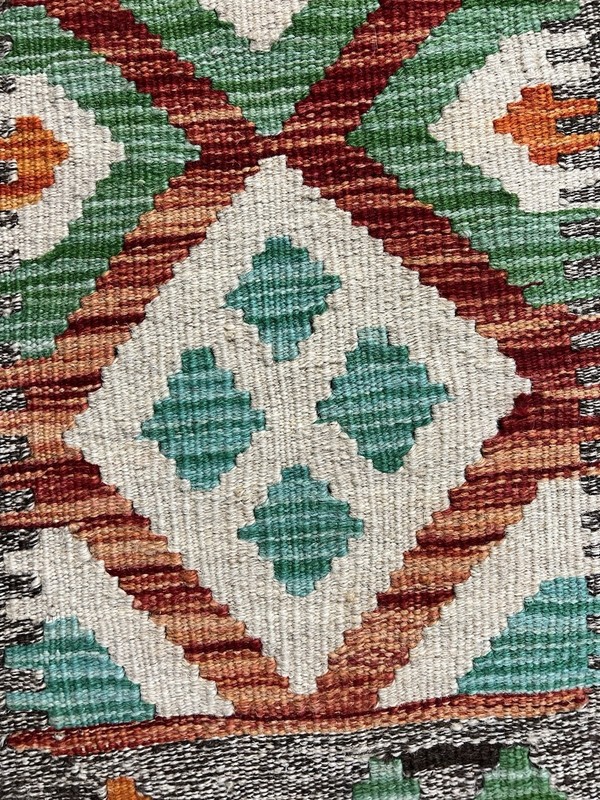 Handmade Kilim Runner wool natural colours Afghan Traditional 291cmx79cm gallery