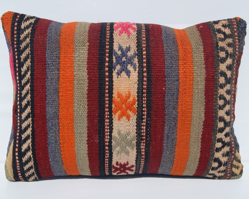 MULTI COLORED PILLOW COVERS RECTANGLE WOOL 30+ TURKISH KILIM AREA RUGS 20"X14" gallery