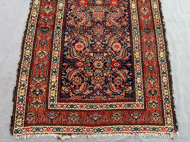 Antique Turkish Inspired Runner Rug 3'6x12'5 Ft Faded Wool Hallway Rug 1900s Rug gallery