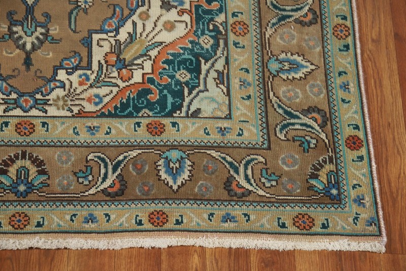 Traditional Over-Dyed Brown Rug 5x6 Ft Handmade Oriental Medallion Wool Carpet gallery