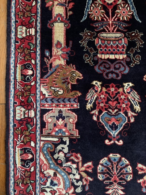 Tribal Pictorial Saroukk Sarough Arak Wool Area Rug 2 x 4 Hand Knotted gallery