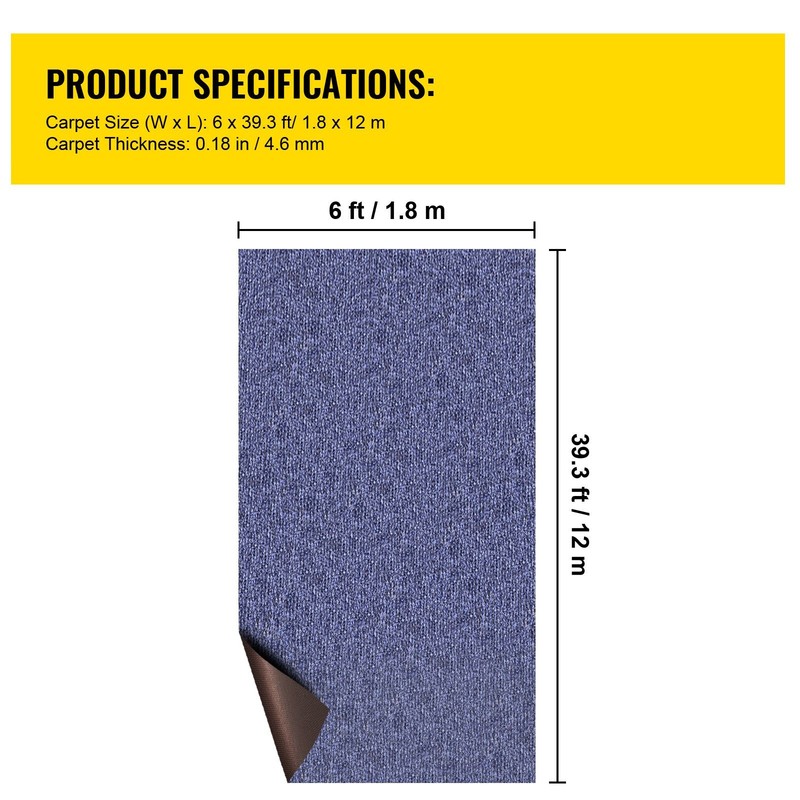 Marine Carpet 6 ft x 39.3 ft, Non - Slide TPR Waterproof Backing for Boat Patio gallery